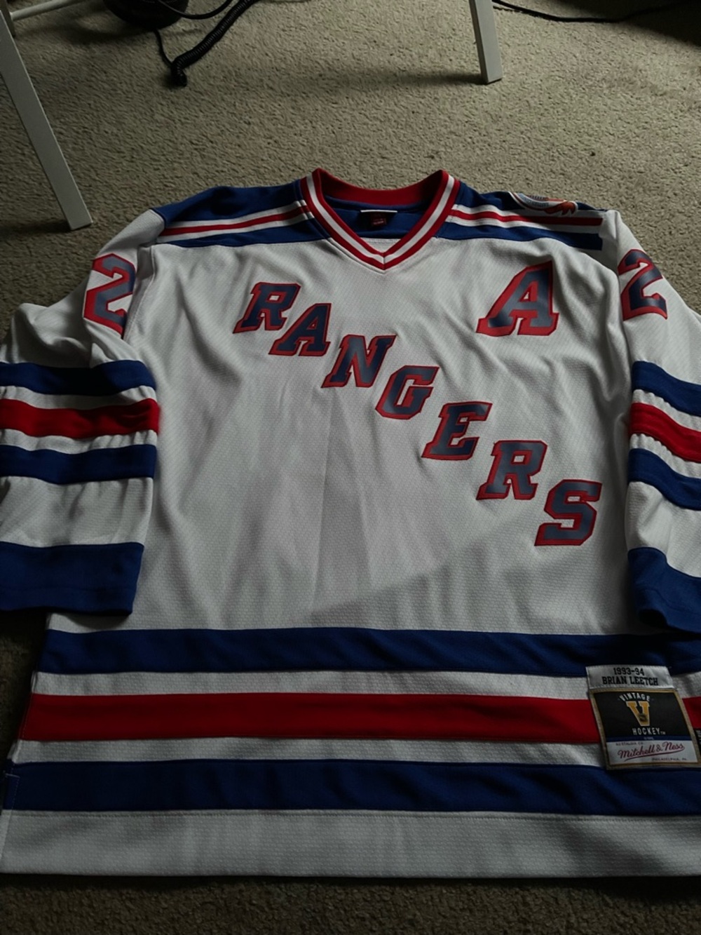 Mitchell & Ness Blue Line Brian Leetch New York Rangers 1993 Jersey